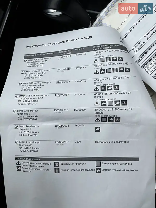 Седан Mazda 6 2015 в Харкові документ