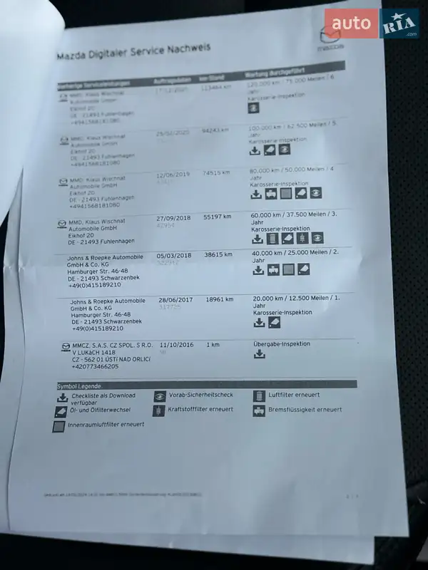 Внедорожник / Кроссовер Mazda CX-5 2016 в Стрые документ