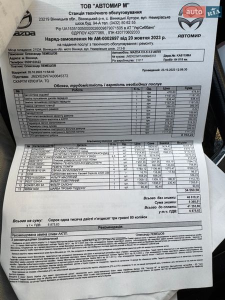 Внедорожник / Кроссовер Mazda CX-5 2017 в Виннице