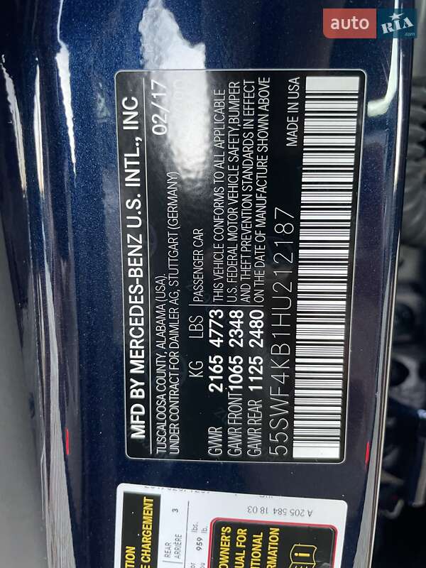 Седан Mercedes-Benz C-Class 2017 в Харькове фото 18 Седан Mercedes-Benz C-Class 2017 в Харькове