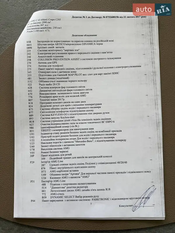 Купе Mercedes-Benz C-Class 2017 в Дніпрі документ