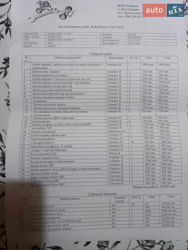 Седан Mercedes-Benz E-Class 2003 в Ивано-Франковске