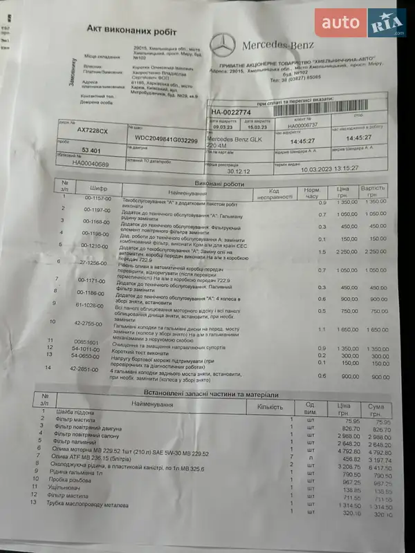 Внедорожник / Кроссовер Mercedes-Benz GLK-Class 2012 в Киеве документ