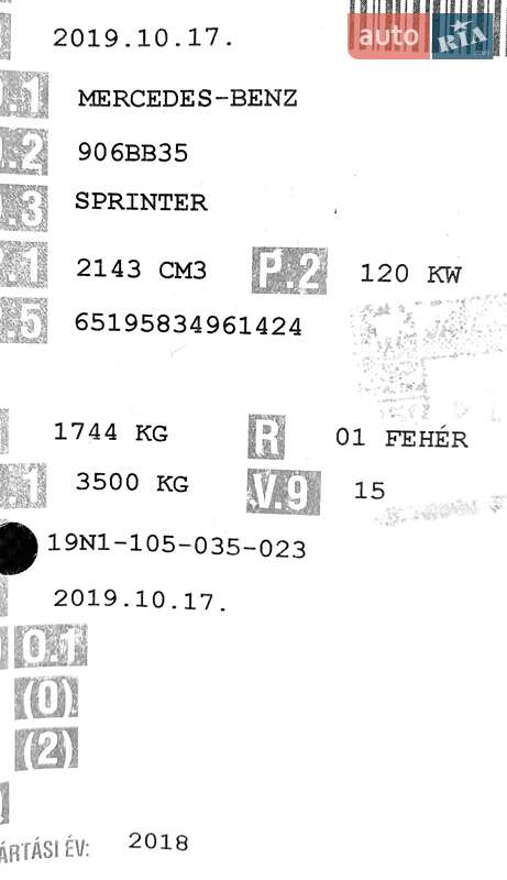 Вантажний фургон Mercedes-Benz Sprinter 2019 в Хусті фото 51 Вантажний фургон Mercedes-Benz Sprinter 2019 в Хусті