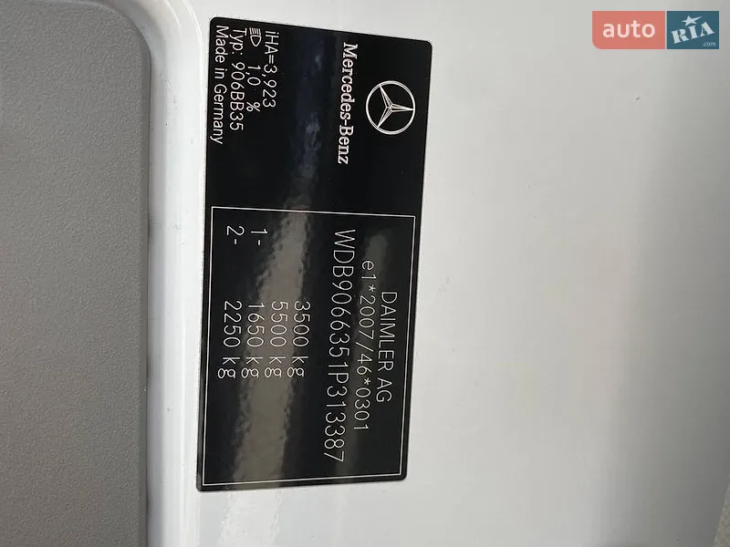 Mercedes-Benz Sprinter 2016 VIN WDB9066351P313387 фото оголошення 18 з 54