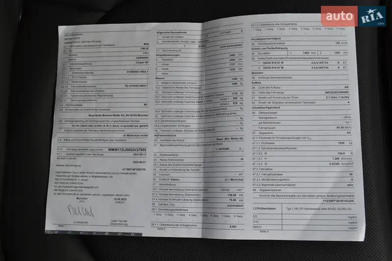 Хэтчбек MINI Cooper 2023 в Житомире документ 2 фото Хэтчбек MINI Cooper 2023 в Житомире документ