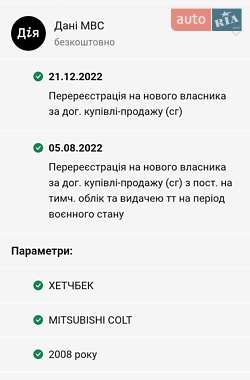 Хэтчбек Mitsubishi Colt 2008 в 