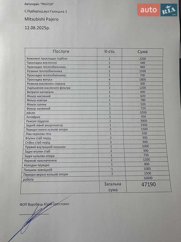 Позашляховик / Кросовер Mitsubishi Pajero Wagon 2008 в Кам'янець-Подільському