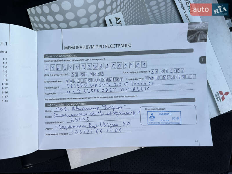 Внедорожник / Кроссовер Mitsubishi Pajero Wagon 2017 в Ужгороде