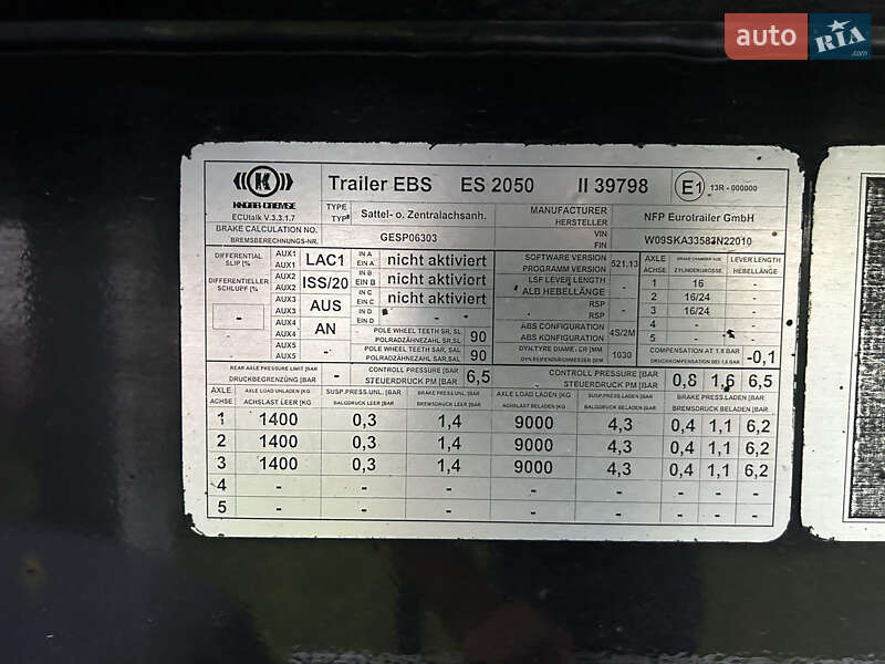 Зерновоз - полуприцеп NFP-Eurotrailer SKA 2008 в Сарнах