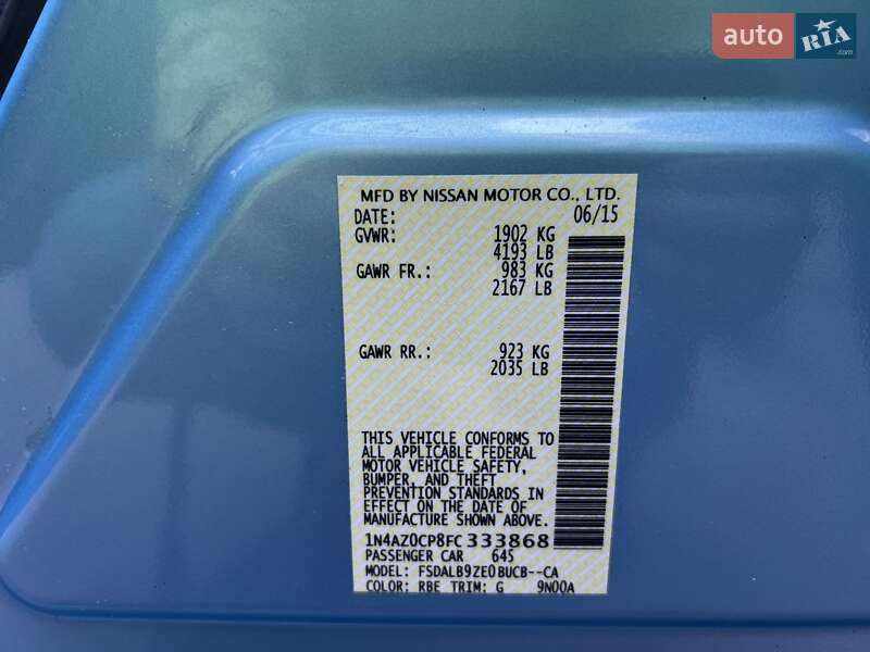 Хэтчбек Nissan Leaf 2015 в Кременчуге фото 9 Хэтчбек Nissan Leaf 2015 в Кременчуге