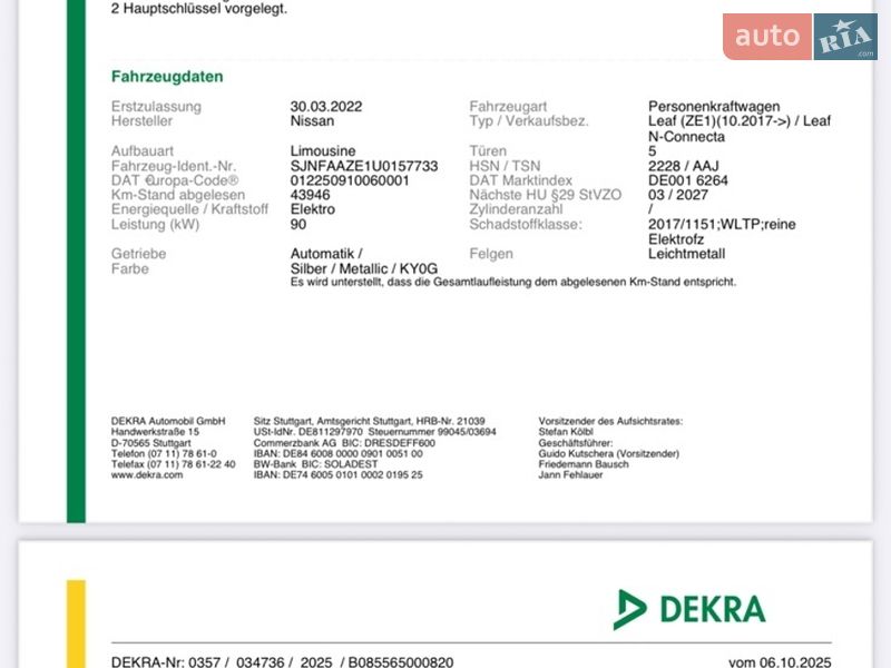 Хэтчбек Nissan Leaf 2022 в Полтаве