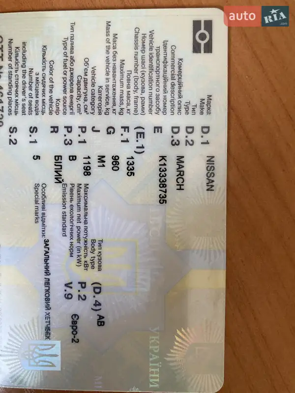 Хэтчбек Nissan Micra 2011 в Белгороде-Днестровском документ