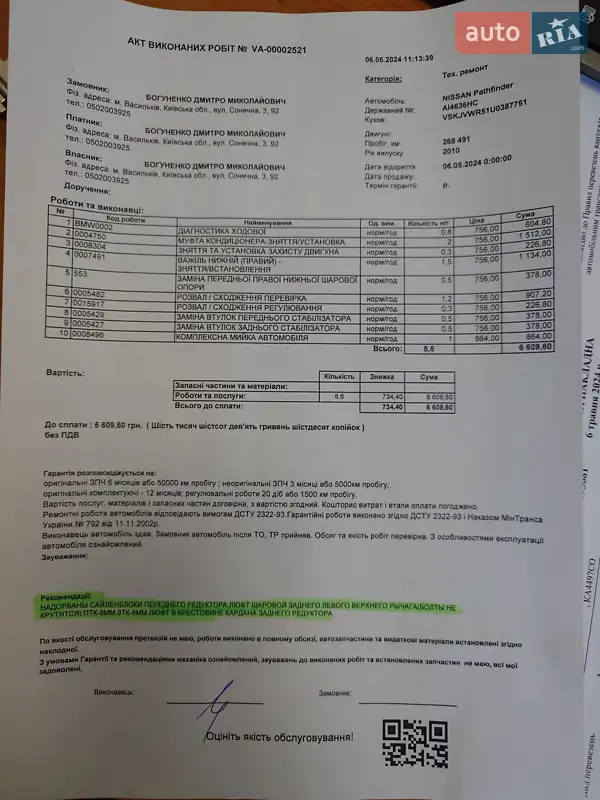 Внедорожник / Кроссовер Nissan Pathfinder 2010 в Киеве документ