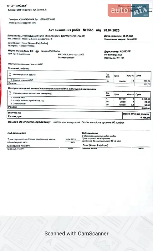 Позашляховик / Кросовер Nissan Pathfinder 2006 в Дніпрі документ