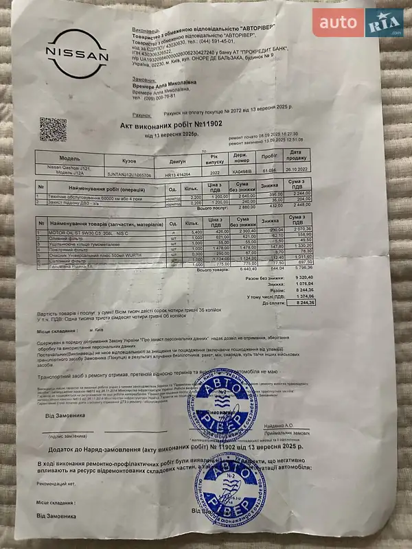 Внедорожник / Кроссовер Nissan Qashqai 2022 в Киеве документ