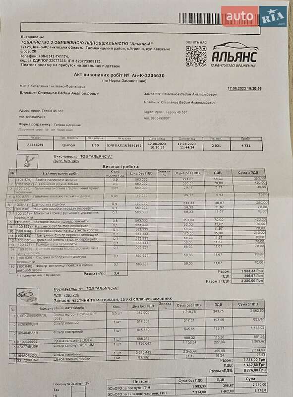 Внедорожник / Кроссовер Nissan Qashqai 2021 в Богородчанах