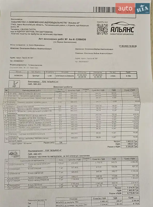 Внедорожник / Кроссовер Nissan Qashqai 2021 в Богородчанах документ