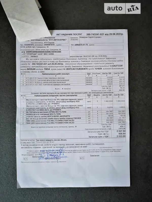 Хэтчбек Nissan TIIDA 2013 в Вышгороде документ
