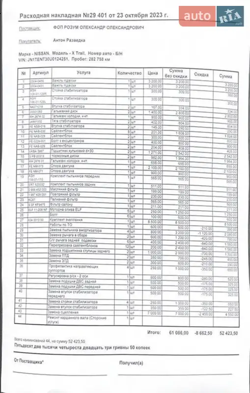 Внедорожник / Кроссовер Nissan X-Trail 2004 в Киеве документ