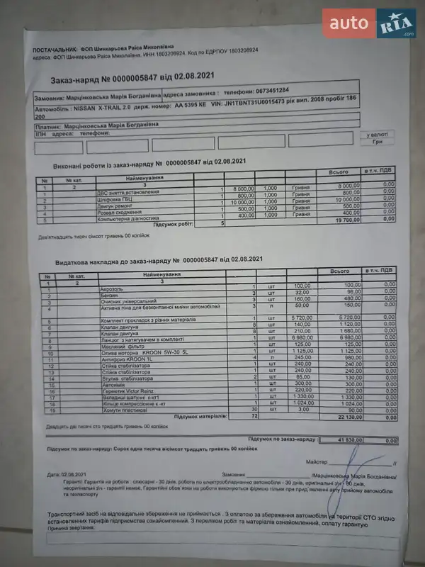 Позашляховик / Кросовер Nissan X-Trail 2008 в Києві документ