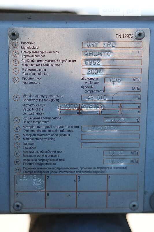 Цистерна напівпричіп OMT 3SCO1 2004 в Хмельницькому