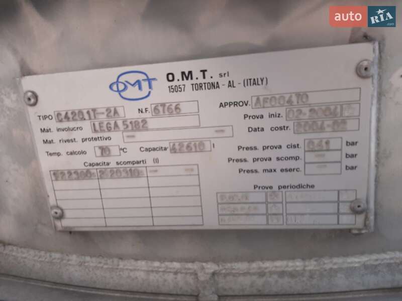 Цистерна полуприцеп OMT 42000 2004 в Луцке