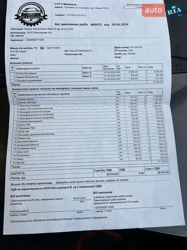 Лифтбек Opel Vectra 2003 в Киеве