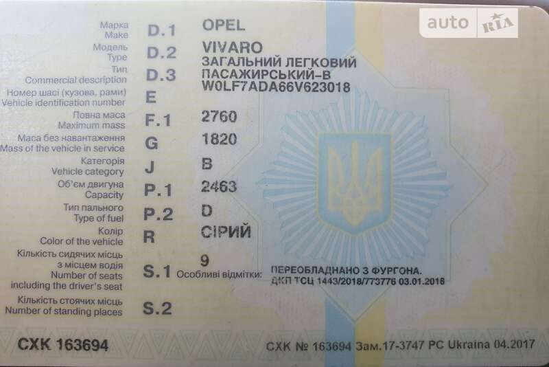 Мінівен Opel Vivaro 2006 в Павлограді