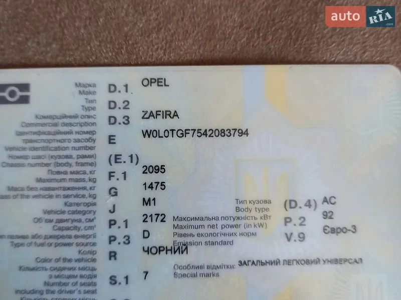 Opel Zafira 2003