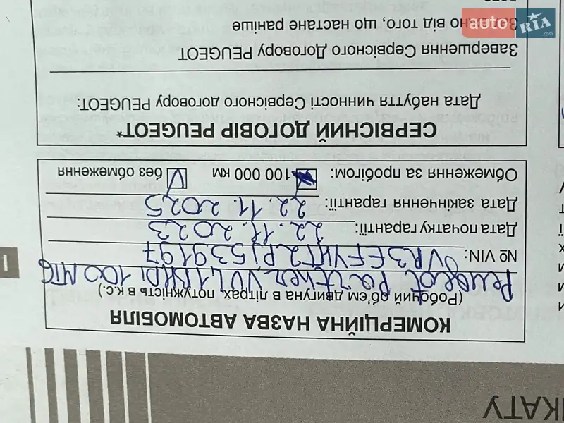 Грузовой фургон Peugeot Partner 2023 в Киеве документ 2 фото Грузовой фургон Peugeot Partner 2023 в Киеве документ