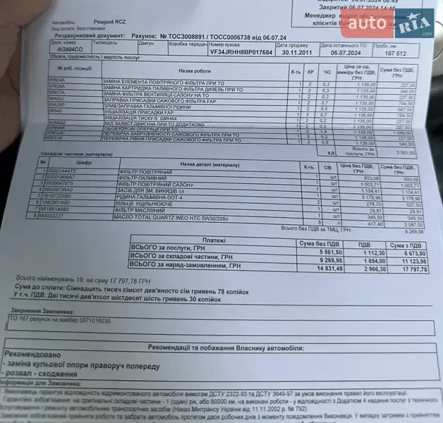 Купе Peugeot RCZ 2011 в Киеве документ