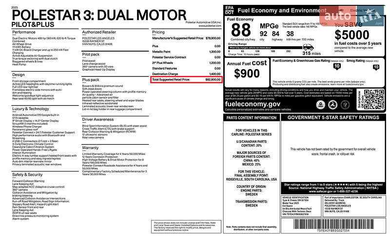 Позашляховик / Кросовер Polestar 3 2025 в Одесі