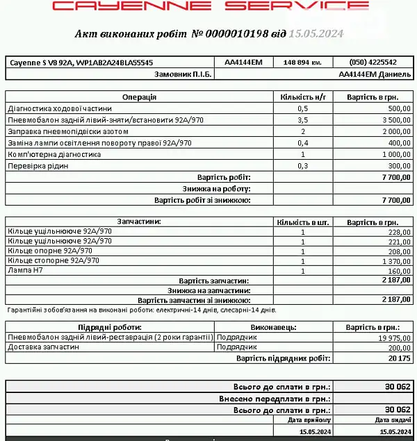 Внедорожник / Кроссовер Porsche Cayenne 2011 в Киеве документ