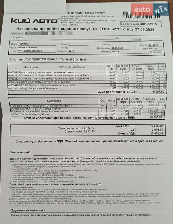 Седан Renault Fluence 2013 в Львове