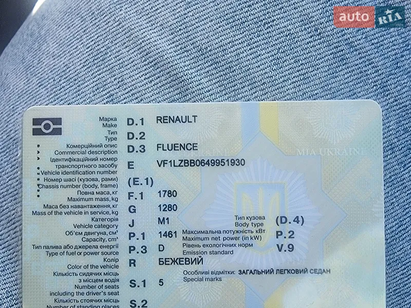 Седан Renault Fluence 2013 в Бучі документ 3 фото Седан Renault Fluence 2013 в Бучі документ