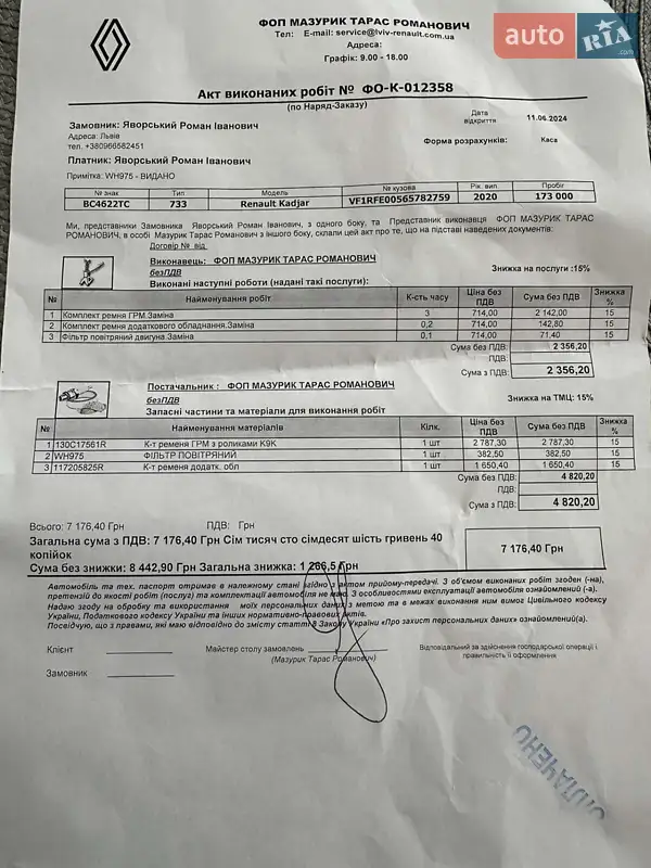 Внедорожник / Кроссовер Renault Kadjar 2020 в Старом Самборе документ