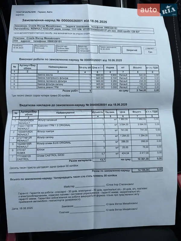 Внедорожник / Кроссовер Renault Kadjar 2020 в Львове документ