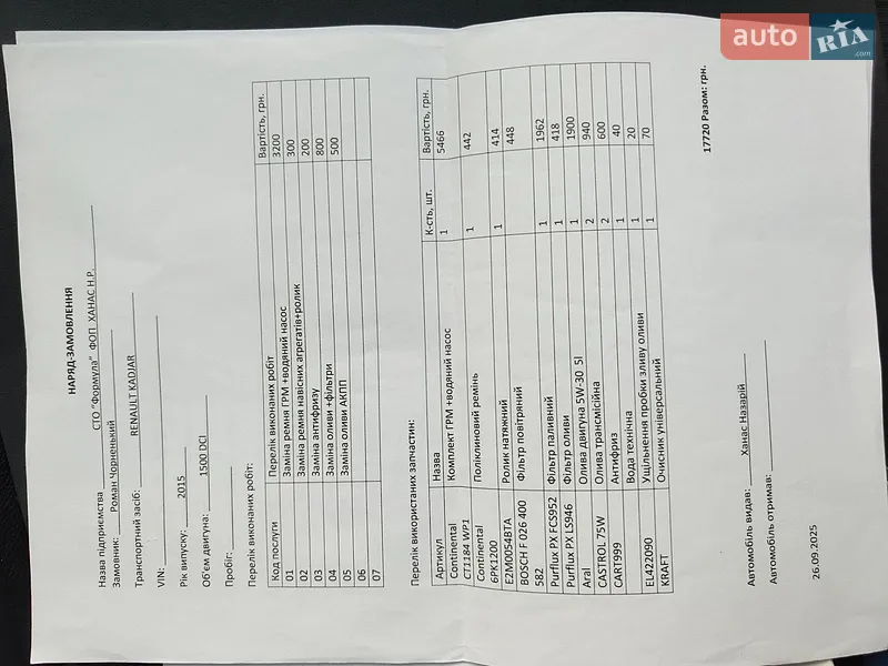 Внедорожник / Кроссовер Renault Kadjar 2015 в Городке документ