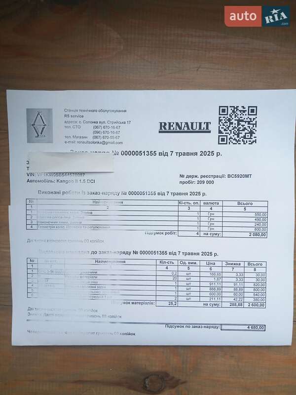 Минивэн Renault Kangoo 2011 в Львове