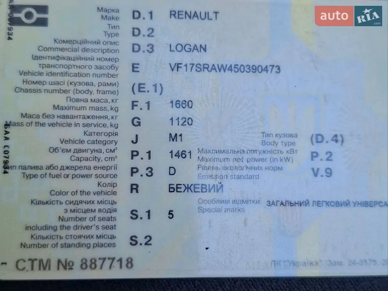 Универсал Renault Logan 2014 в Черновцах документ