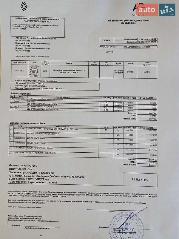 Універсал Renault Megane 2016 в Кам'янському