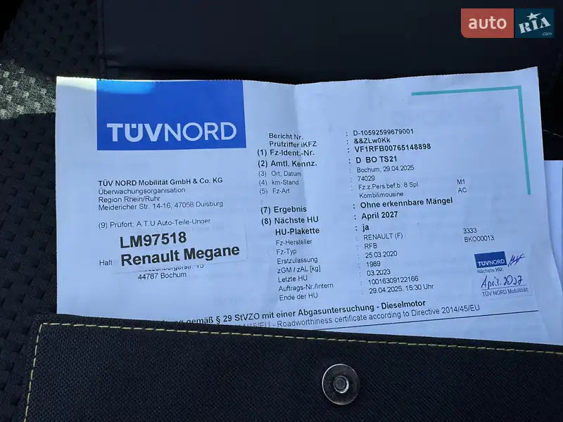 Универсал Renault Megane 2020 в Хмельницком документ