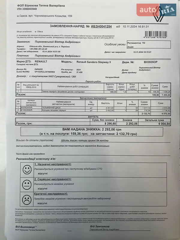 Хэтчбек Renault Sandero StepWay 2021 в Одессе документ