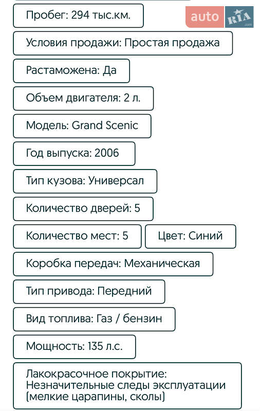 Минивэн Renault Scenic 2006 в Славянске