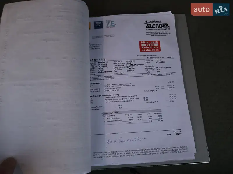 Минивэн Renault Scenic 2004 в Луцке документ