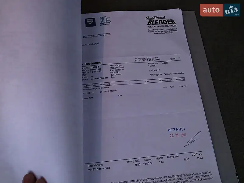 Минивэн Renault Scenic 2004 в Луцке документ