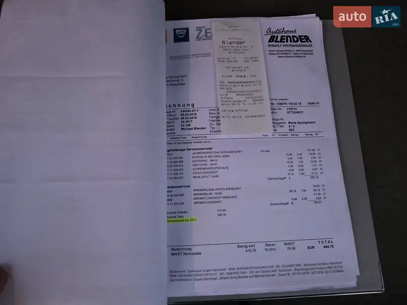 Минивэн Renault Scenic 2004 в Луцке документ