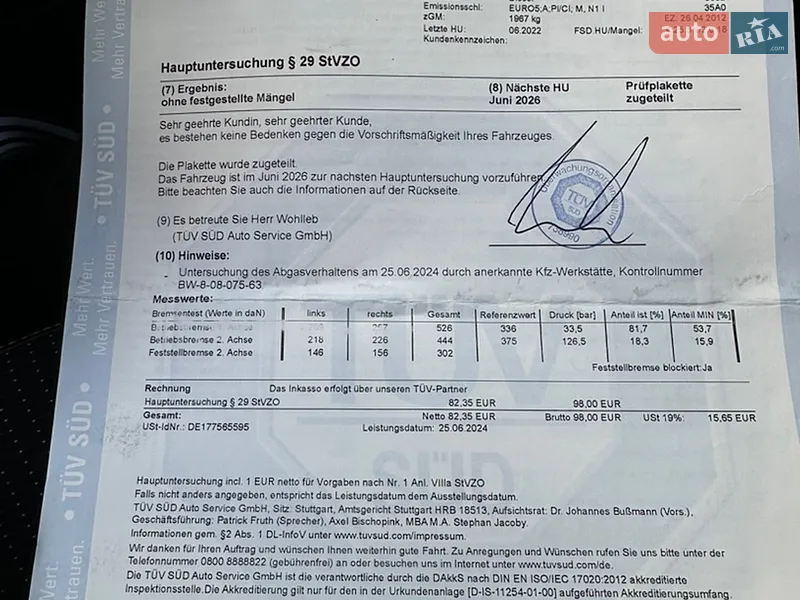 Минивэн Renault Scenic 2012 в Виннице документ