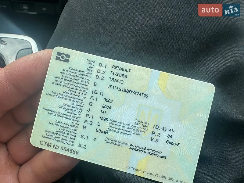 Мінівен Renault Trafic 2012 в Нововолинську документ